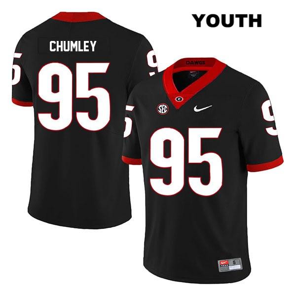 Georgia Bulldogs Youth Noah Chumley #95 NCAA Legend Authentic Black Nike Stitched College Football Jersey GAP0656SG